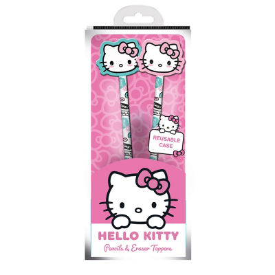 Hello Kitty pencil set with character toppers (British brand)