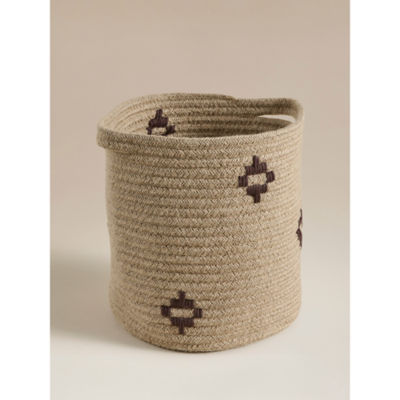 Geometric woven jute storage basket 26x26x29 cm - British product