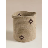Geometric woven jute storage basket 26x26x29 cm - British product
