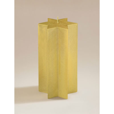 Warm Amber Cedar scented star pillar candle, imported from the UK