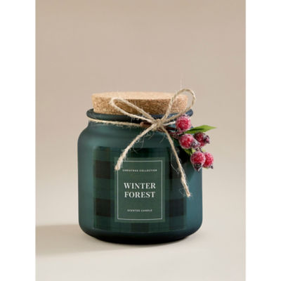 Tartan Green Candle scented candle with rosemary and pine (British brand)