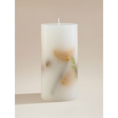 Spiced Berries & Mandarin botanical pillar candle red, UK version