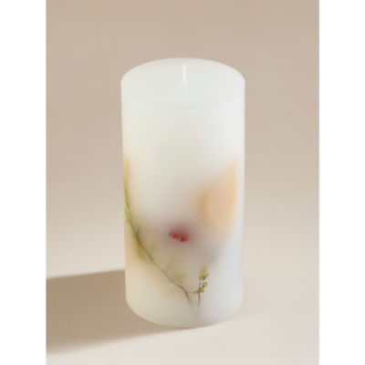 Spiced Berries & Mandarin botanical pillar candle red, UK version