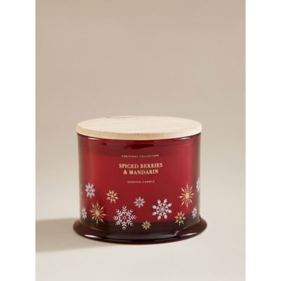 Spiced Berries & Mandarin scented candle with wooden lid (British brand)