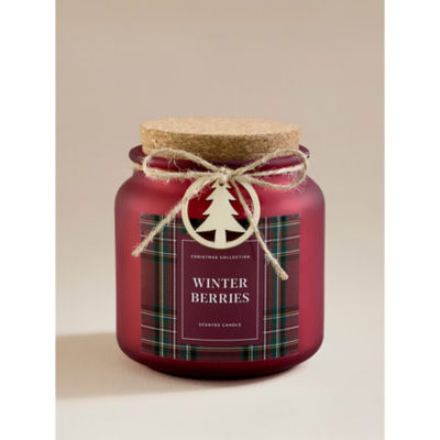 Tartan Red Candle festive scented candle - (British brand)