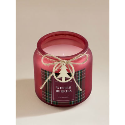 Tartan Red Candle festive scented candle - (British brand)