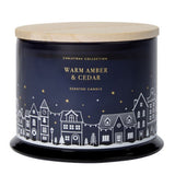 Warm Amber & Cedar glass decal candle 240g (British brand)