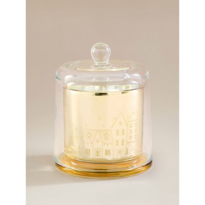 Warm Amber & Cedar cloche candle, UK version