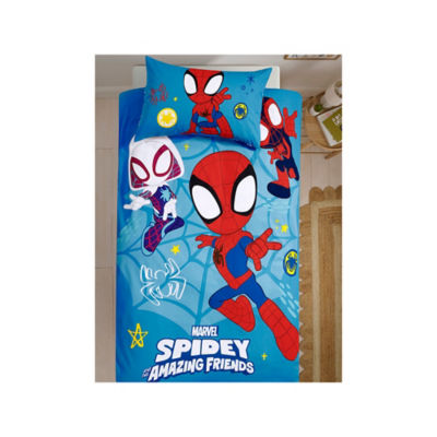 ASDA Marvel Spidey & Friends Blue Cotton Reversible Single Duvet Set- Buy online at McGrocer