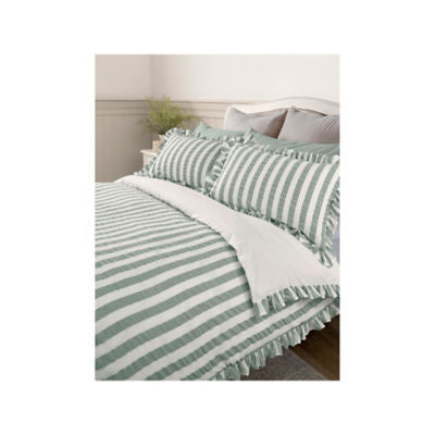 ASDA Stacey Solomon Seersucker Stripe Cotton Duvet Set King- Buy online at McGrocer