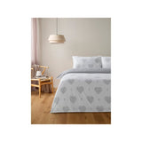 ASDA White & Grey Ditsy Filled Heart Cotton Reversible Duvet Set Super King- Buy online at McGrocer