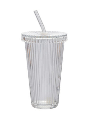 Ribbed iced drink can glassware, imported from the UK