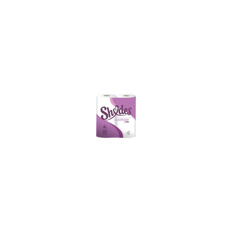 Shades by ASDA toilet rolls 4 pack (British brand)
