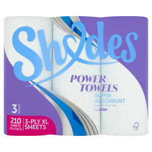 ASDA Power Towels XL Sheets 3 Rolls - British product