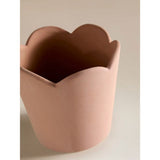 Coral scalloped ceramic planter with drainage hole, UK version