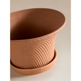 Coral fluted ceramic planter 20.7cm - British product