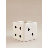 Ceramic dice planter white 15cm, imported from the UK