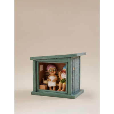 Gnome sauna ornament hand painted frost proof, UK version