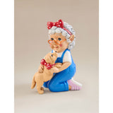 Grandma and Dog garden gnome ornament, UK version