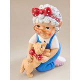 Grandma and Dog garden gnome ornament, UK version