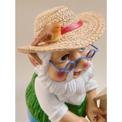 Grandad bird feeding gnome hand painted 23.5cm, UK version