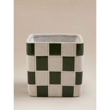 ASDA Green & White Check Ceramic Planter- Buy online at McGrocer