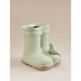 Green ceramic welly planter with bird decoration 13.5cm imported from the UK