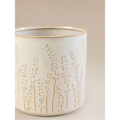 Cream ceramic leaf planter 15cm - British product