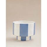 ASDA Blue & White Ceramic Striped Planter- Buy online at McGrocer