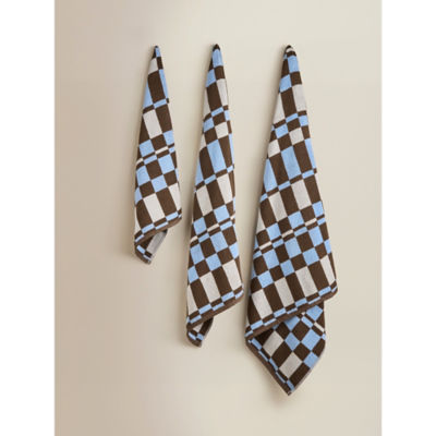 ASDA Brown & Blue Checkerboard Cotton Bath Towel- Buy online at McGrocer