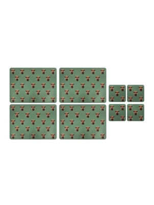 Highland Cow placemat and coaster set, UK version