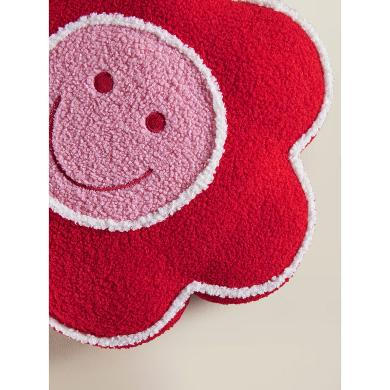ASDA red flower face-shaped cushion 40x40 (British brand)