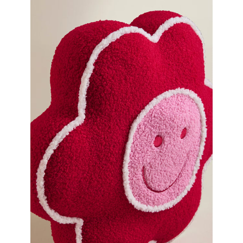 ASDA red flower face-shaped cushion 40x40 (British brand)
