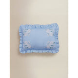 Stacey Solomon embroidered hydrangea ruffle cushion blue (British brand)