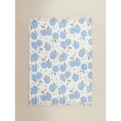 Stacey Solomon blue and white hydrangea throw 150x120cm, imported from the UK