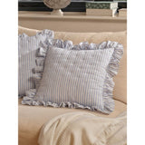 Stacey Solomon blue quilted cushion with ruffle trim (British brand)