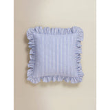 Stacey Solomon blue quilted cushion with ruffle trim (British brand)