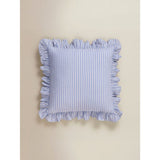 Stacey Solomon blue quilted cushion with ruffle trim (British brand)