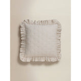 Stacey Solomon natural quilted stripe ruffle cushion 45x45cm (British brand)
