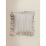 Stacey Solomon natural quilted stripe ruffle cushion 45x45cm (British brand)