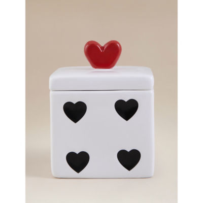 ASDA Black & White Dice Trinket Pot - Stoneware - 12 x 12 x 15cm- Buy online at McGrocer
