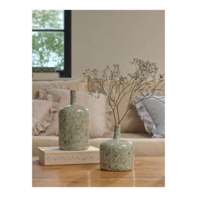 ASDA Stacey Solomon Green Small Stem Vase 12.5 x 12.5 x 16cm- Buy online at McGrocer