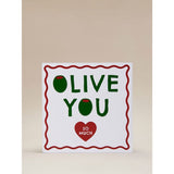 ASDA Green & White 'Olive You' Wooden Sign, 18 x 2.5 x 18cm- Buy online at McGrocer
