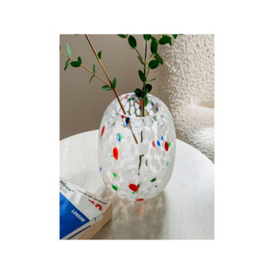 Creative Pursuits confetti vase multi-coloured glass 13x13x17cm (British brand)
