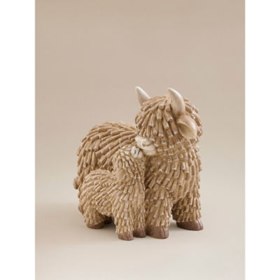 Hand painted brown highland cow ornament - British product