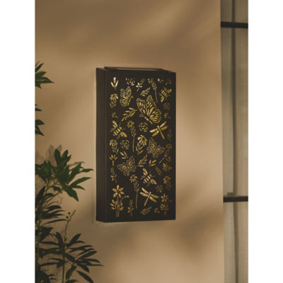 Black bee and butterfly decorative wall panel solar light, UK version