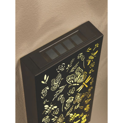 Black bee and butterfly decorative wall panel solar light, UK version