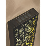 Black bee and butterfly decorative wall panel solar light, UK version