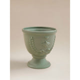 Green ceramic bee urn planter, imported from the UK
