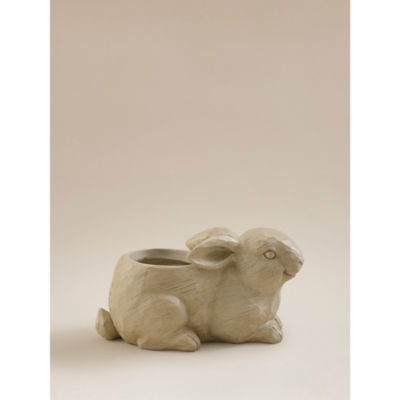 Brown rabbit planter hand painted 24cm (British brand)